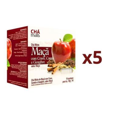 Imagem de Chá de Maçã com Gengibre Cravo e Canela Kit 5cx de 10 Sachês - Chá Mai