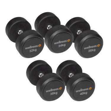 Imagem de Kit 5 Pares Dumbbells (32Kg a 40Kg) Wellness - WK159I, Preto