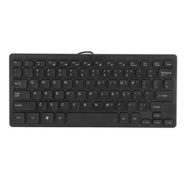 Imagem de eboxer-1 Mini teclado fino com fio USB, pequeno teclado compacto simples à prova d'água para laptop e computador desktop, Plug and Play (com cabo de 1,1 m)