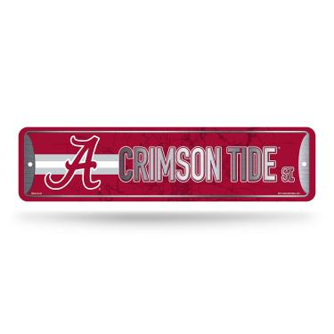 Imagem de Rico Industries Placa de metal NCAA Alabama Crimson Tide (10 x 38 cm) – Ótima para casa, quarto, decoração de caverna masculina
