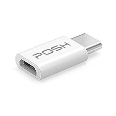 Imagem de Adaptador Posh Micro USB para Type C em ABS para cabo USB