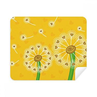 Imagem de Pano de limpeza de flores de dente-de-leão amarelo limpador de tela 2 peças tecido de camurça