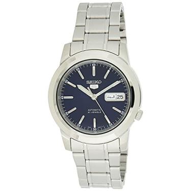 Imagem de SEIKO Relógio masculino SNKE51K1S analógico de aço inoxidável com mostrador azul, Branco, Relógio Automático