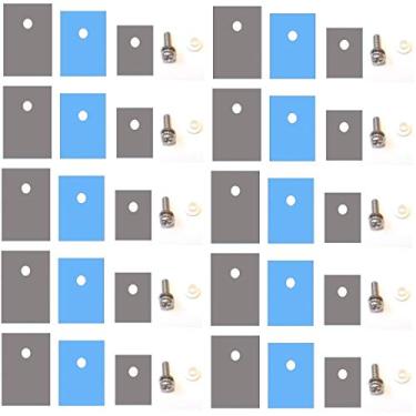 Imagem de Easycargo Kit de montagem e isolador de dissipador de calor TO-220 (parafuso+arruela + bucha + isolador), kit de montagem de isolador de dissipador de calor TO-3P TO-247 TO-220 para transistor MOSFET