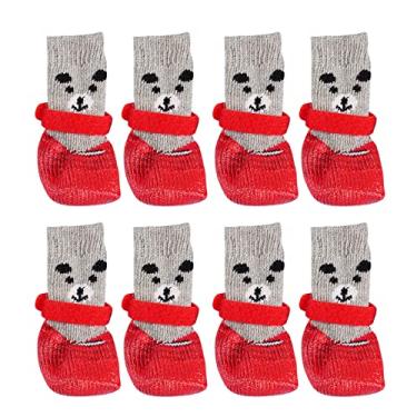 Imagem de PetPhindU 8 peças Botas para cães Antiderrapantes Meias para cães Botas para cães Sapatos à prova d'água Sapatos para filhotes Botas para cães à prova d'água Botas para cães Antiderrapantes Botas para cães para caminhada ao ar livre Proteção antiderrapante Patas