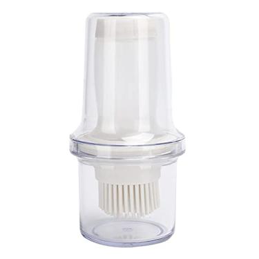 Imagem de dispensadora de óleo com escova de óleo de silicone,Garrafa dispensadora de óleo, garrafa de óleo de churrasco com escova e tampa à prova de poeira, escova de molho, ferramenta de cozimento para cozi