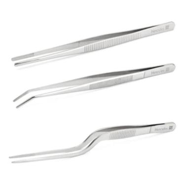 Imagem de Kit 3 Pinças Culinária Aço Inox Empratamento Hercules 16Cm