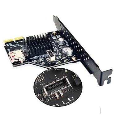 Imagem de Cablecc Tomada de painel frontal USB 3.1 e adaptador de cartão USB 2.0 para PCI-E Express para placa-mãe