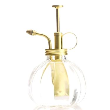 Imagem de Purism Style Plant Mister - Garrafa de vidro de cor transparente e pulverizador de latão (ouro fosco)
