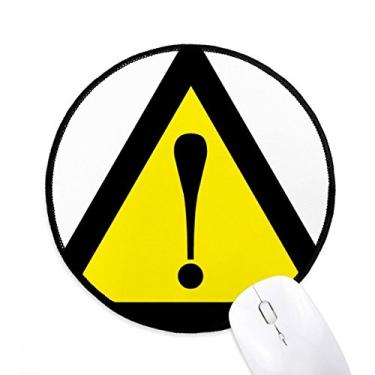 Imagem de Mouse pad triângulo seguro amarelo preto para computador com símbolo de aviso