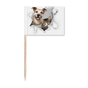Imagem de Animal Paper Break Shock Photo Palito de Dente Bandeiras Marcador Decoração de Festa
