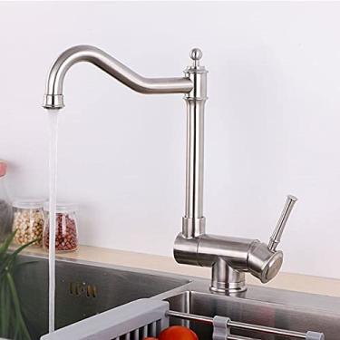 Imagem de Torneira dobrável de aço inoxidável 304 para cozinha de alça única quente e fria para janela interna, torneira misturadora, A