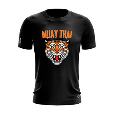 Imagem de Camiseta Shap Life Tigre Muay Thai Academia Treino Luta Cor:Preto;Tamanho:G