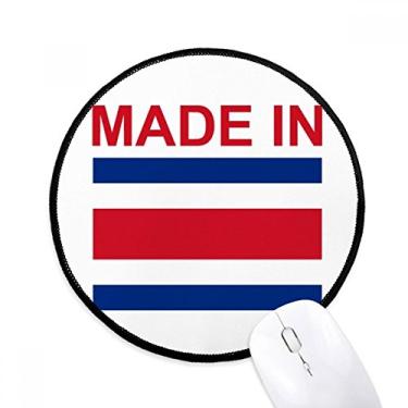 Imagem de Made in Costa Rica Country Love Mouse pads redondos antiderrapantes preto bordas costuradas presente de escritório
