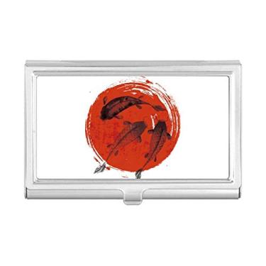Imagem de Porta-cartões de visita abstrata de animais de carpa vermelha japonesa