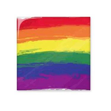 Imagem de Stippling Rainbow Gay LGBT Azulejo de cerâmica brilhante Decalque de tijolos vitrificados