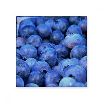 Imagem de Azulejo de cerâmica brilhante com imagem de frutas tropicais de mirtilo fresco