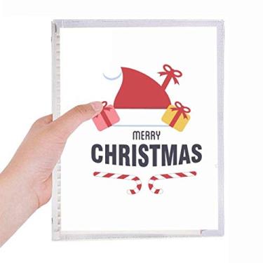 Imagem de Feliz Natal Papai Noel chapéu caderno folha solta diário recarregável material de papelaria