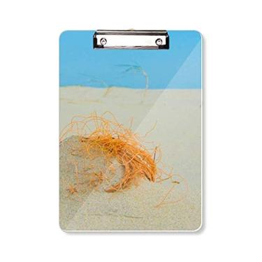 Imagem de Prancheta com imagem de linha laranja Ocean Sand Beach A4