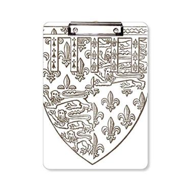 Imagem de Arte barroca escudo de leão padrão ilustração prancheta pasta bloco de escrita placa de apoio A4