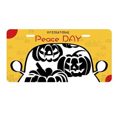 Imagem de DIYthinker Quatro abóboras pretas de Halloween placa de carro decoração Dia da Paz