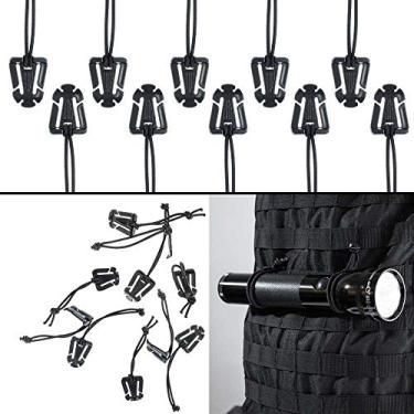 Imagem de Paracord West Coast Pacote com 10 dominadores de rede MOLLE Tactical Gear Clip para controle de tubo de hidratação ao ar livre ou alça de mochila