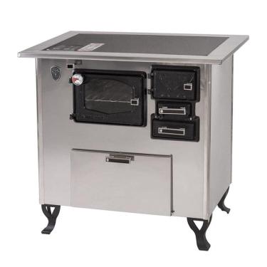 Imagem de Fogão A Lenha C/forninho C/cx Esq Inox Vidro Cer Nº2