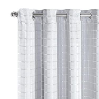 Imagem de Cortina Blecaute xadrez 5,60 m x 2,70 m branco