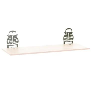 Imagem de Prateleira Decorativa Fusca, Cor Verde Microtextura com Madeira Legno, Metaltru