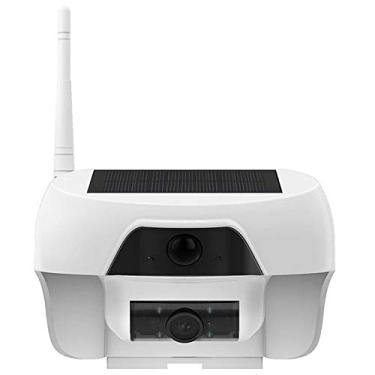 Imagem de Câmera com energia solar Full HD 1080P WiFi para ambientes externos sem fio recarregável alimentada por bateria e câmera de segurança doméstica com visão noturna ativada por movimento Sensor de movimento PIR Cartão SD 16G