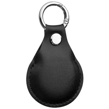 Imagem de CaSZLUTION Capa para Chipolo POP Tracker Tag, capa protetora de couro sintético de microfibra com chaveiro compatível com Chipolo ONE/ONE Spot/ONE Point e para Airtag, 1 pacote (apenas capa)