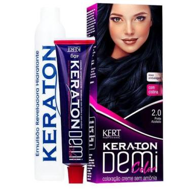 Imagem de Coloração Keraton Demi Color Preto Azulado 2.0 - Kert
