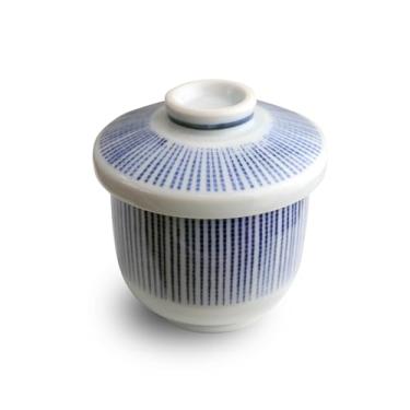 Imagem de Urban Tokyo Copo Chawanmushi japonês de cerâmica Minoyaki com tampa 177 ml 9 cm H copos de ovo a vapor de grau de restaurante feitos no Japão (Hoso Tokusa)