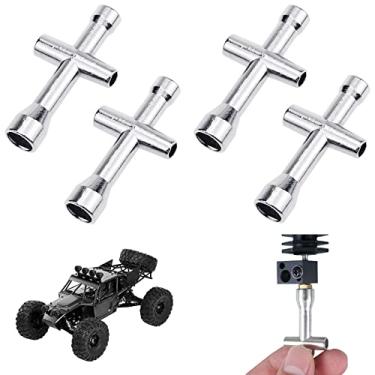 Imagem de Aswewamt 4 Peças de Chave Cruzada Mini Chave Inglesa Hexagonal de Metal M2 M2.5 M3 M4 Ferramenta de Manutenção para Modelo RC Carro Caminhão Carrinho