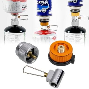 Imagem de RULLINE Kit adaptador de recarga a gás para fogões de acampamento - EN417 Lindal Valve Canister refil adaptador conjunto para tanques de gás propano/isobutano/butano - Válvula de recarga de fogão de