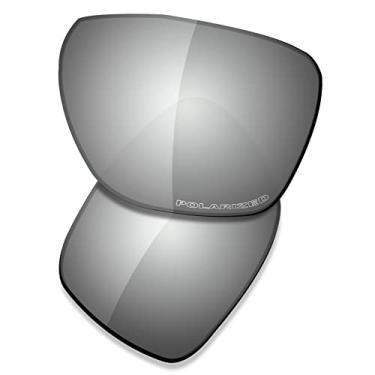 Imagem de SAUCER Lentes de reposição premium para óculos de sol Oakley Sylas OO9448 | Sylas Low Bridge Fit OO9448F High Defense - Metal cromado polarizado