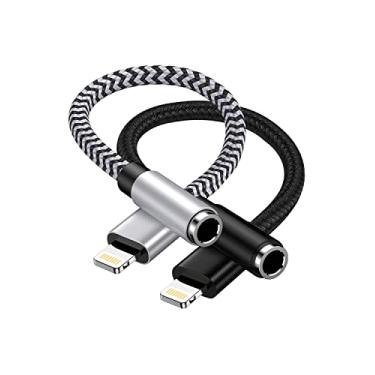 Imagem de Pacote com 2 adaptadores de fone de ouvido para iPhone, [certificado Apple MFi] Lightning para fone de ouvido/fone de ouvido adaptador auxiliar de áudio de 3,5 mm para iPhone 14 13 12 11 Pro Max Plus