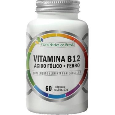 Imagem de Vitamina B12 Ácido Fólico E Ferro 60 Cápsulas Flora Nativa