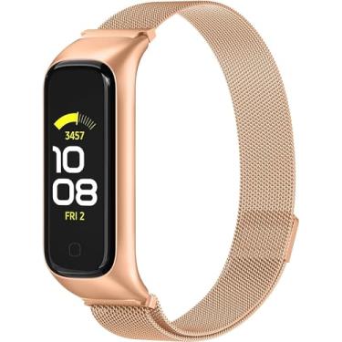 Imagem de Pulseiras NSmart em aço e nylon compativeis com Galaxy Fit2 SM-R220 (R220, Rose Gold)