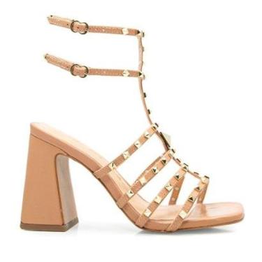 Imagem de Sandalia Luiza Barcelos Spikes Salto Bloco Blush-Feminino