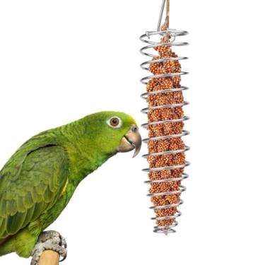 Imagem de Porta-joias para pendurar espadas de frutas Budgie Bird para Budgie Parakeet Cockatiel Conure African Grey Cockatoo Arara Ferramenta de comidas