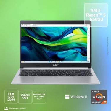 Imagem de Notebook Acer A515-45-r5at Amd Ryzen 5 5500u 8gb Ssd 256gb 15