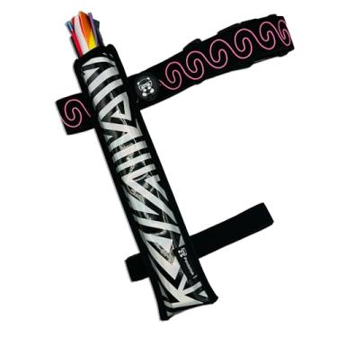 Imagem de Bolsa de telefone VERS MURSE com coldre para ventilador, faixa de braço/perna, zíperes com fivela e bolso com zíper oculto para raves/festas de circuito (coldre de ventilador ZIGZAG prata + cinto de