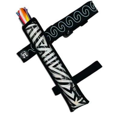 Imagem de Bolsa de telefone VERS MURSE com coldre para ventilador, faixa de braço/perna, zíperes com fivela e bolso com zíper oculto para Raves/festas de circuito (coldre de ventilador ZIGZAG prata + cinto de