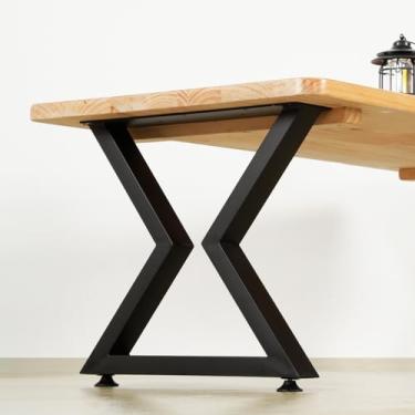 Imagem de GPDD Pernas de mesa de centro de metal de 40 cm, pernas de cadeira de mesa de móveis resistentes para mesas de café DIY, mesas modernas, mesas de cabeceira, banco, conjunto de 2, preto