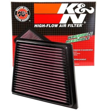Imagem de K&N Filtro de ar do motor original de alto fluxo vitalício: Aumento de potência: Premium, Lavável: Compatível com Ford/Mazda 2008-2020: B-Max, ecosport, Fiesta, Figo, Transit, Mazda 2, 33-2955