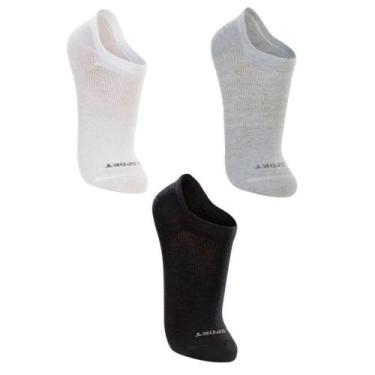 Imagem de Kit 3 Pares Meia Sapatilha Lupo 3170-089 Branca/Preta/Cinza, 41/44, Br