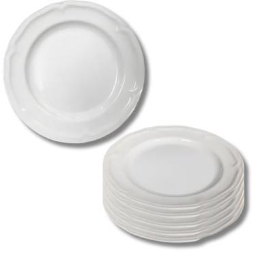 Imagem de Kit 12 Pratos Sobremesa Branco Melamina Premium Leve Plástico Resisten
