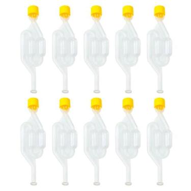 Imagem de Kit 10 unidades Airlock Tipo S Air Lock Para Fermentação Cerveja Kombu