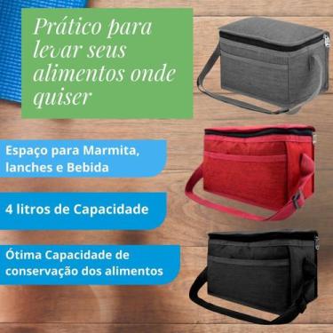 Imagem de Bolsa Térmica Porta Marmita Lanche Bebida 4 litros 3 Cores - ÚNICA, Pr